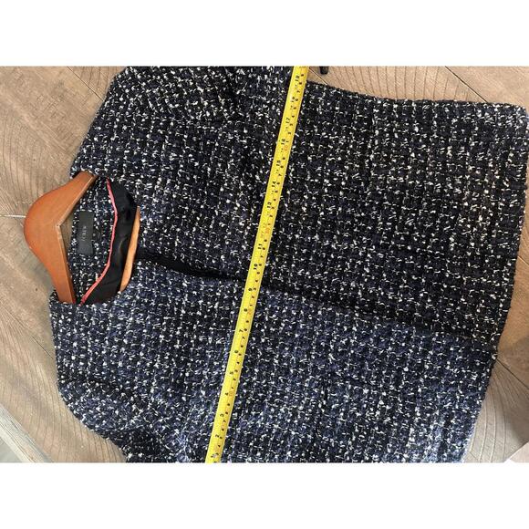 J.Crew Sparkling Blue Midnight Tweed Cropped Jacket Wool Blend Women’s size 10 - Picture 11 of 15